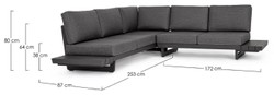 Casa Padrino canapé d'angle de jardin de luxe anthracite H. 80 cm - Canapé de jardin modulable - Canapé de terrasse - Salon de jardin - Mobilier de terrasse - Mobilier extérieur - Mobilier de luxe