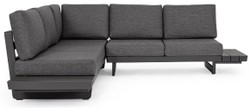 Casa Padrino canapé d'angle de jardin de luxe anthracite H. 80 cm - Canapé de jardin modulable - Canapé de terrasse - Salon de jardin - Mobilier de terrasse - Mobilier extérieur - Mobilier de luxe