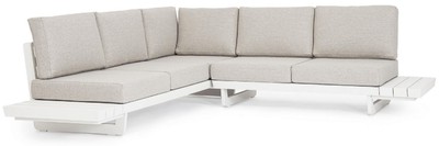 Modulares Luxus Outdoor Garten Terrassen Sofa Ecksofa Grau Weiß Modular Luxury Outdoor Garden Patio Sofa Corner Sofa Gray White