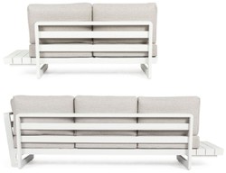 Casa Padrino canapé d'angle de jardin de luxe gris / blanc H. 80 cm - Canapé de jardin modulable - Canapé de terrasse - Salon de jardin - Mobilier terrasse - Mobilier extérieur - Mobilier de luxe