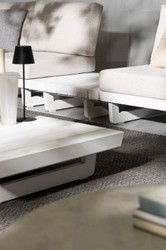 Casa Padrino canapé d'angle de jardin de luxe gris / blanc H. 80 cm - Canapé de jardin modulable - Canapé de terrasse - Salon de jardin - Mobilier terrasse - Mobilier extérieur - Mobilier de luxe