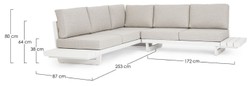 Casa Padrino canapé d'angle de jardin de luxe gris / blanc H. 80 cm - Canapé de jardin modulable - Canapé de terrasse - Salon de jardin - Mobilier terrasse - Mobilier extérieur - Mobilier de luxe