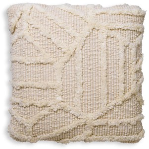 Casa Padrino cuscino di lusso avorio 60 x 60 cm - Cuscino decorativo in lana intrecciato a mano - Cuscino decorativo quadrato - Accessori decorativi di lusso - Qualità di lusso