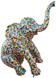 Casa Padrino luxury decorative sculpture elephant colorful H. 140 cm - Large decorative figure - XXL decorative sculpture - XXL decorative figure - Luxury XXL figures