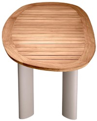 Casa Padrino table de jardin de luxe naturel / sable 258,5 x 110 x H. 76 cm - Table à manger de jardin avec plateau en teck et pieds en aluminium - Mobilier de jardin et terrasse - Qualité de luxe