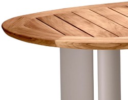 Casa Padrino table de jardin de luxe naturel / sable 258,5 x 110 x H. 76 cm - Table à manger de jardin avec plateau en teck et pieds en aluminium - Mobilier de jardin et terrasse - Qualité de luxe
