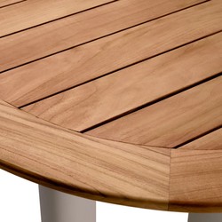 Casa Padrino table de jardin de luxe naturel / sable 258,5 x 110 x H. 76 cm - Table à manger de jardin avec plateau en teck et pieds en aluminium - Mobilier de jardin et terrasse - Qualité de luxe