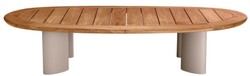 Casa Padrino table de jardin de luxe naturel / sable 170,5 x 85 x H. 34,5 cm - Table basse de jardin avec plateau en teck et pieds en aluminium - Mobilier de jardin et terrasse - Qualité de luxe
