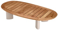 Casa Padrino table de jardin de luxe naturel / sable 170,5 x 85 x H. 34,5 cm - Table basse de jardin avec plateau en teck et pieds en aluminium - Mobilier de jardin et terrasse - Qualité de luxe
