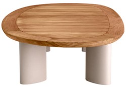 Casa Padrino table de jardin de luxe naturel / sable 170,5 x 85 x H. 34,5 cm - Table basse de jardin avec plateau en teck et pieds en aluminium - Mobilier de jardin et terrasse - Qualité de luxe