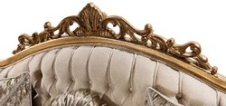Casa Padrino canapé baroque de luxe or motif / or antique - Canapé de salon de style baroque avec motif élégant - Meuble de salon de luxe de style baroque - Meuble baroque