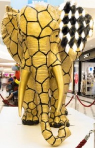 Riesige Lebensgroße XXL Garten Deko Skulptur Figur Elefant Gold Schwarz Huge Life Size XXL Garden Decoration Sculpture Figure Elephant Gold Black