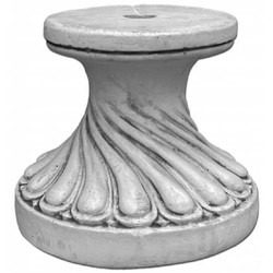Casa Padrino piedistallo barocco grigio Ø 39 x H. 34 cm - Magnifico piedistallo da giardino in stile barocco - Piedistallo rotonda in pietra decorativa - Accessori decorativi da giardino barocchi