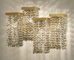 Casa Padrino luxury crystal wall lamp brass 50 x 23 x H. 40 cm - Living room wall lamp - Hotel wall lamp - Restaurant wall lamp - Luxury lamps - Luxury quality - Made in Italy