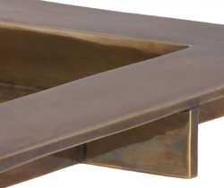 Casa Padrino plateau de service de luxe laiton vintage 20 x 20 x H. 2 cm - Plateau carré en laiton - Accessoires Gastronomie & Restauration - Accessoires de Luxe