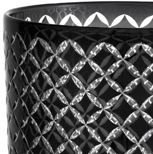 Casa Padrino Luxus Glas Kerzenleuchter Schwarz Ø 21 x H. 31 cm - Hotel Accessoires - Restaurant Accessoires - Gastronomie Accessoires - Luxus Qualität