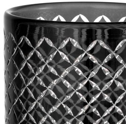 Runder Glas Luxus Kerzenleuchter Schwarz Round Glass Luxury Candle Holder Black