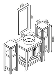 Landhausstil Badezimmer Möbel Set Blau Braun Country Style Bathroom Furniture Set Blue Brown