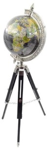 Deko Globus mit Dreibein Stativ Mehrfarbig Schwarz Silber Deco Globe with Tripod Multicolored Black Silver