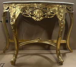 Casa Padrino consolle barocco oro / crema - Consolle in legno massello fatta a mano con piano in marmo - Consolle in stile antico - Mobili in stile antico - Mobili in stile barocco
