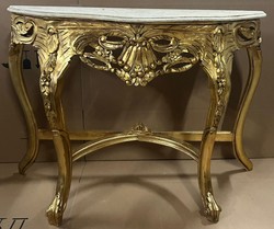 Casa Padrino consolle barocco oro / crema - Consolle in legno massello fatta a mano con piano in marmo - Consolle in stile antico - Mobili in stile antico - Mobili in stile barocco