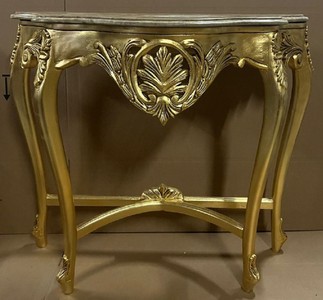 Casa Padrino consolle barocco oro / grigio - Consolle in legno massello fatta a mano con piano in marmo - Consolle in stile antico - Mobili in stile antico - Mobili in stile barocco
