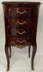 Casa Padrino cassettone barocco con 4 cassetti marrone scuro / ottone - Cassettone in legno massello fatta a mano in stile barocco - Mobili barocchi fatti a mano - Nobile e Magnifico