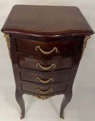 Casa Padrino cassettone barocco con 4 cassetti marrone scuro / ottone - Cassettone in legno massello fatta a mano in stile barocco - Mobili barocchi fatti a mano - Nobile e Magnifico