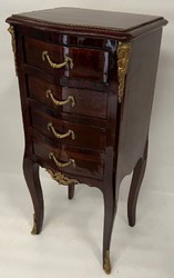 Casa Padrino cassettone barocco con 4 cassetti marrone scuro / ottone - Cassettone in legno massello fatta a mano in stile barocco - Mobili barocchi fatti a mano - Nobile e Magnifico