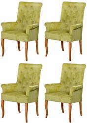 Casa Padrino ensemble de 4 Chaises de salle à manger Chesterfield Néo Baroque vert / naturel - Chaises de cuisine avec accoudoirs - Mobilier de Salle à Manger Chesterfield - Mobilier Néo Baroque Casa Padrino ensemble de 4 Chaises de salle à manger Chesterfield Néo Baroque vert / naturel - Chaises de cuisine avec accoudoirs - Mobilier de Salle à Manger Chesterfield - Mobilier Néo Baroque