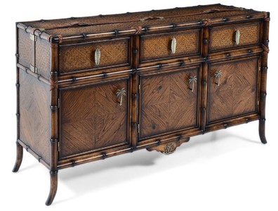 Casa Padrino luxury vintage style sideboard brown 180 x 50 x H. 90 cm - Solid wood cabinet with 3 drawers and 3 doors - Solid wood furniture - Vintage style furniture - Luxury furniture