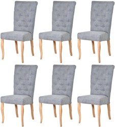 Casa Padrino conjunto de 6 sillas de comedor Chesterfield Neo Barrocos gris / natural - Conjunto de sillas de cocina - Muebles de Comedor Chesterfield - Muebles de Comedor Neo Barrocos Casa Padrino conjunto de 6 sillas de comedor Chesterfield Neo Barrocos gris / natural - Conjunto de sillas de cocina - Muebles de Comedor Chesterfield - Muebles de Comedor Neo Barrocos