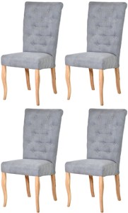 Casa Padrino ensemble de 4 Chaises de salle à manger Chesterfield Néo Baroque gris / naturel - Ensemble de chaises de cuisine - Mobilier de Salle à Manger Chesterfield - Mobilier Néo Baroque Casa Padrino ensemble de 4 Chaises de salle à manger Chesterfield Néo Baroque gris / naturel - Ensemble de chaises de cuisine - Mobilier de Salle à Manger Chesterfield - Mobilier Néo Baroque