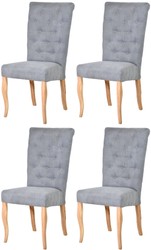 Casa Padrino set di 4 sedie da pranzo Chesterfield Neo Barocco grigio / naturale - Set di sedie da cucina - Mobili per sala da pranzo Chesterfield - Mobili per sala da pranzo Neo Barocco Casa Padrino set di 4 sedie da pranzo Chesterfield Neo Barocco grigio / naturale - Set di sedie da cucina - Mobili per sala da pranzo Chesterfield - Mobili per sala da pranzo Neo Barocco