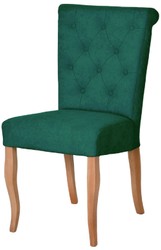 Casa Padrino Chesterfield Neo Baroque Dining Chair Dark Green / Natural - Chesterfield Neo Baroque Kitchen Chair - Dining Room Furniture - Chesterfield Furniture - Neo Baroque Furniture