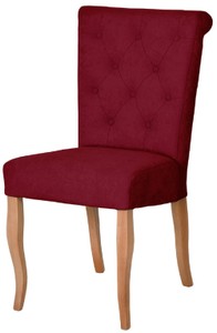 Casa Padrino sedia da pranzo Chesterfield Neo Barocco bordeaux rosso / naturale - Sedia da cucina Chesterfield Neo Barocco - Mobili per sala da pranzo - Mobili Chesterfield - Mobili Neo Barocco