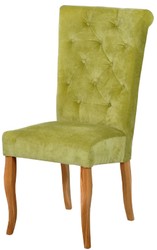 Casa Padrino Chesterfield Neo Baroque dining room chair set of 4 light green / natural - Kitchen chairs set - Chesterfield dining room furniture - Neo baroque dining room furniture