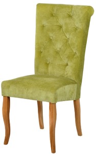 Casa Padrino sedia da pranzo Chesterfield Neo Barocco verde chiaro / naturale - Sedia da cucina Chesterfield Neo Barocco - Mobili per sala da pranzo - Mobili Chesterfield - Mobili Neo Barocco