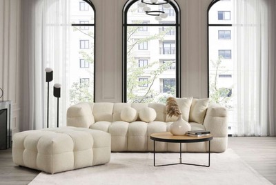 Casa Padrino Luxus Sofa Creme 235 x 75 x H. 100 cm - Wohnzimmer Sofa - Hotel Sofa - Wohnzimmer Möbel - Hotel Möbel - Luxus Möbel - Luxus Einrichtung - Wohnzimmer Einrichtung