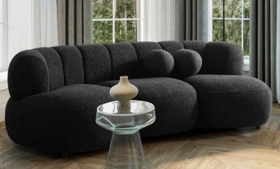 Casa Padrino luxury sofa black 230 x 95 x H. 75 cm - Living room sofa - Hotel sofa - Living room furniture - Hotel furniture - Luxury furniture - Luxury furnishings
