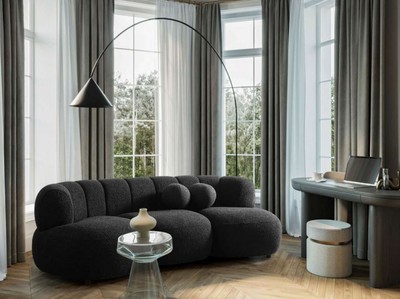Casa Padrino Luxus Sofa Schwarz 230 x 95 x H. 75 cm - Wohnzimmer Sofa - Hotel Sofa - Wohnzimmer Möbel - Hotel Möbel - Luxus Möbel - Luxus Einrichtung - Wohnzimmer Einrichtung