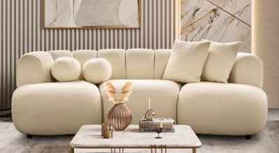 Casa Padrino luxury sofa ivory 230 x 95 x H. 75 cm - Living room sofa - Hotel sofa - Living room furniture - Hotel furniture - Luxury furniture - Luxury furnishings