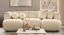Casa Padrino canapé de luxe ivoire 230 x 95 x H. 75 cm - Canapé de salon - Canapé d'hôtel - Meuble de salon - Meuble d'hôtel - Meuble de luxe - Ameublement de luxe - Ameublement de salon