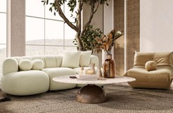 Casa Padrino canapé de luxe ivoire 230 x 95 x H. 75 cm - Canapé de salon - Canapé d'hôtel - Meuble de salon - Meuble d'hôtel - Meuble de luxe - Ameublement de luxe - Ameublement de salon