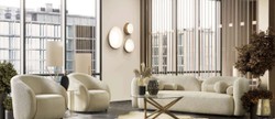 Casa Padrino luxury sofa ivory 240 x 90 x H. 75 cm - Living room sofa - Hotel sofa - Living room furniture - Hotel furniture - Luxury furniture - Luxury furnishings