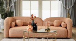 Casa Padrino sofá de lujo naranja 240 x 90 x A. 75 cm - Sofá de salón - Sofá de hotel - Muebles de salón - Muebles de hotel - Muebles de lujo - Interiores de lujo - Interiores de salón