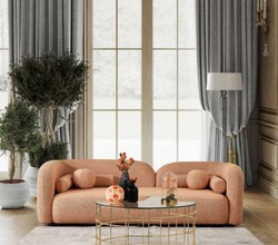 Casa Padrino sofá de lujo naranja 240 x 90 x A. 75 cm - Sofá de salón - Sofá de hotel - Muebles de salón - Muebles de hotel - Muebles de lujo - Interiores de lujo - Interiores de salón
