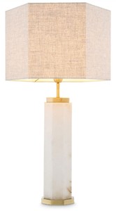 Luxus Alabaster Tischleuchte Schreibtischleuchte Weiß Antik Messing Grau Luxury Alabaster Table Lamp Desk Lamp White Antique Brass Gray