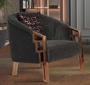 Casa Padrino fauteuil de luxe marron / cuivre 80 x 80 x H. 90 cm - Fauteuil de salon - Fauteuil d'hôtel - Meuble de salon - Meuble d'hôtel - Meuble de luxe - Ameublement de luxe