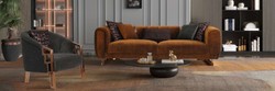 Casa Padrino fauteuil de luxe marron / cuivre 80 x 80 x H. 90 cm - Fauteuil de salon - Fauteuil d'hôtel - Meuble de salon - Meuble d'hôtel - Meuble de luxe - Ameublement de luxe